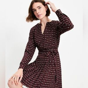 Loft Bow Pleated Mini Dress size 12